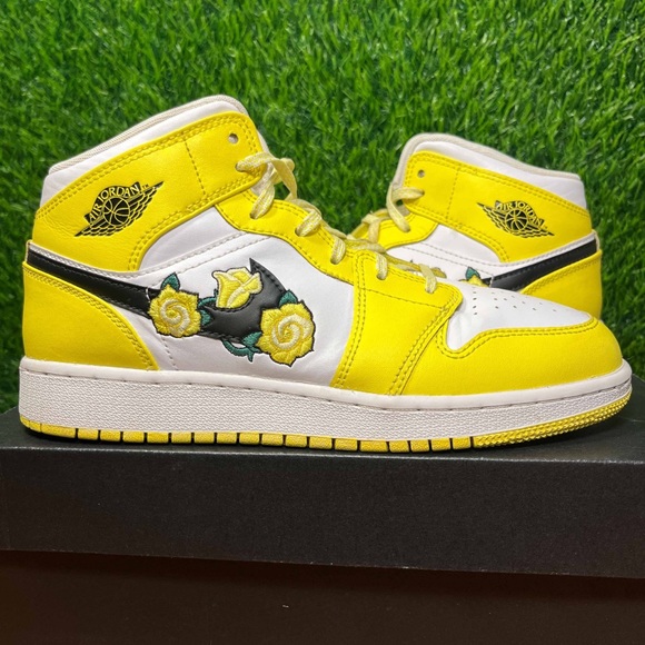 yellow flower jordan 1 womens